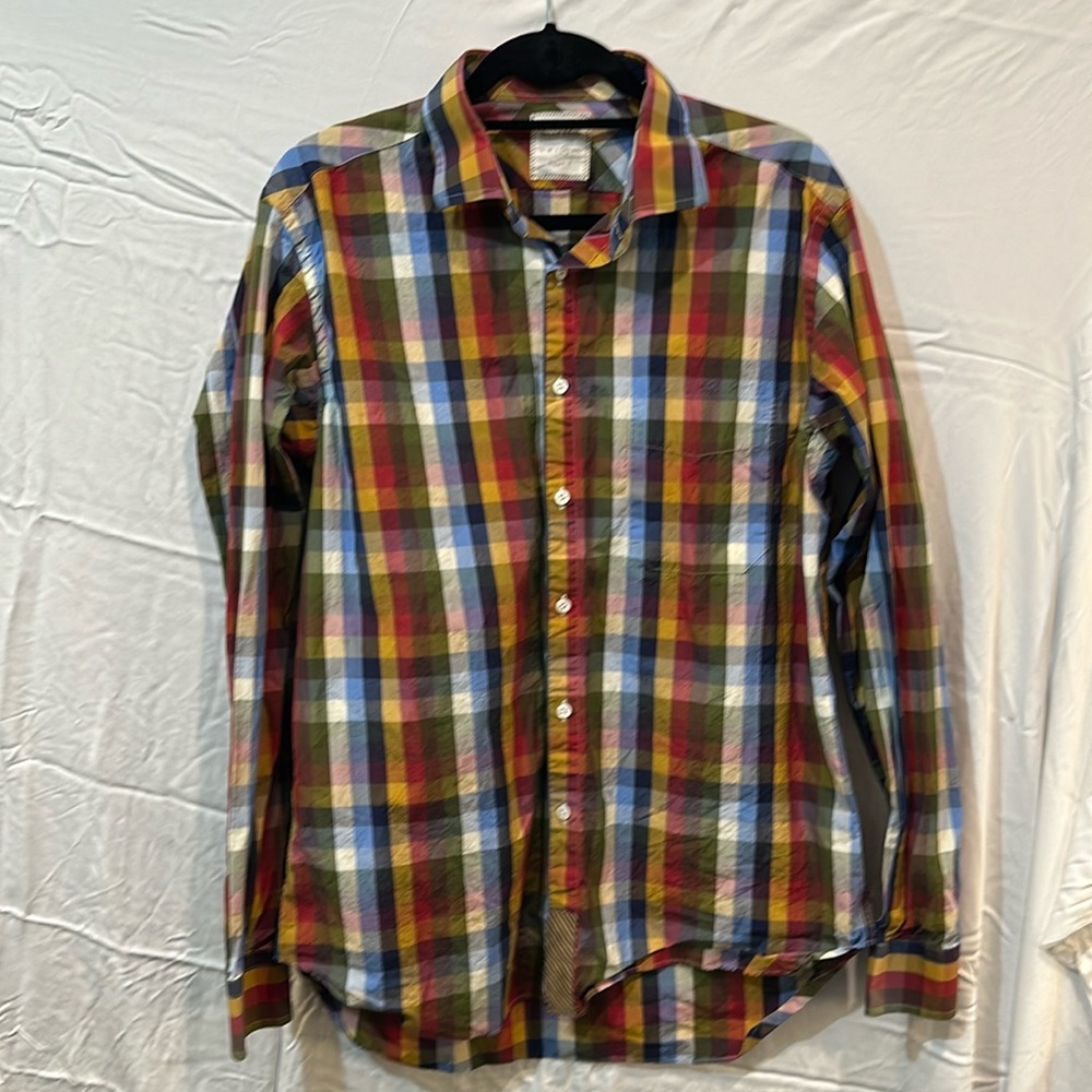 Billy Reid Men’s Plaid Button Down, Size Extra Large, Fit 1